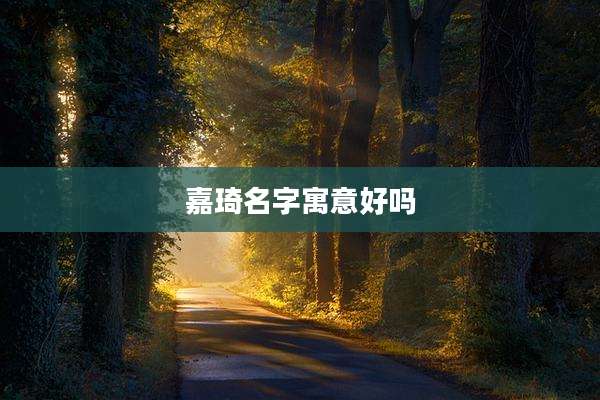 嘉琦名字寓意好吗