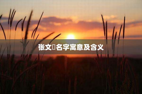 张文喆名字寓意及含义