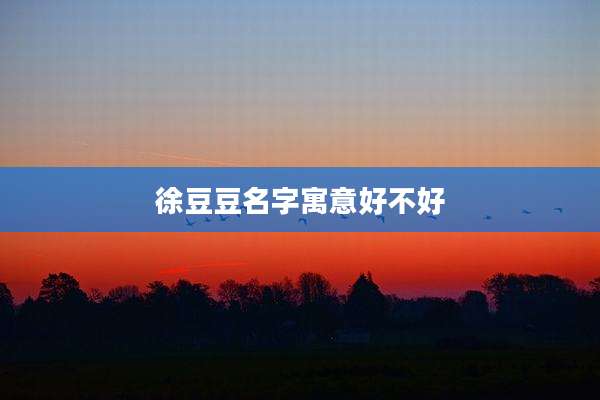 徐豆豆名字寓意好不好