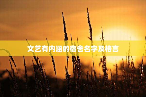 文艺有内涵的宿舍名字及格言