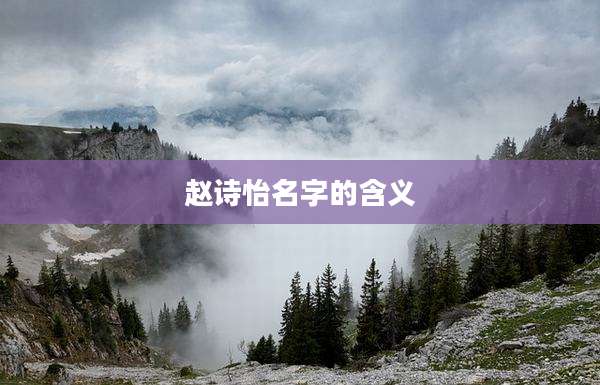 赵诗怡名字的含义