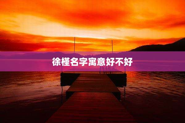 徐槿名字寓意好不好