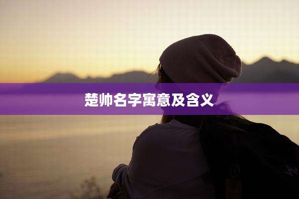 楚帅名字寓意及含义