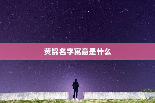 黄锦名字寓意是什么