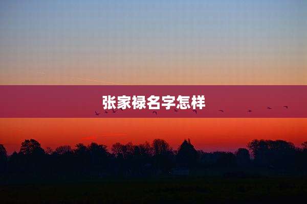 张家禄名字怎样