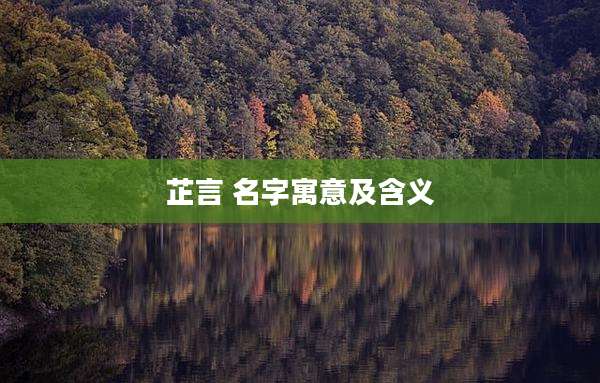 芷言 名字寓意及含义