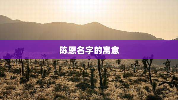 陈恩名字的寓意
