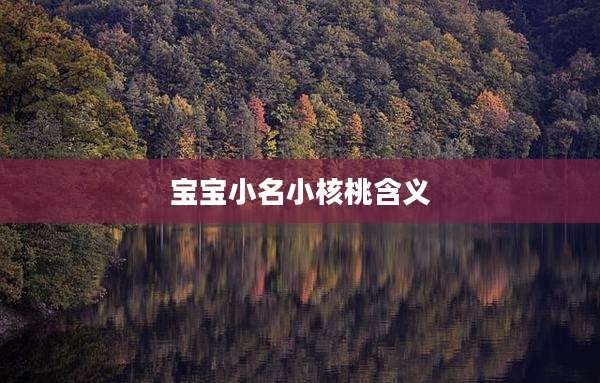 宝宝小名小核桃含义