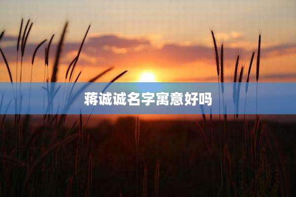 蒋诚诚名字寓意好吗
