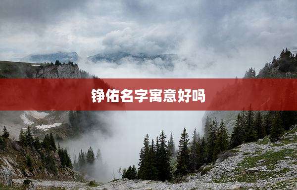 铮佑名字寓意好吗
