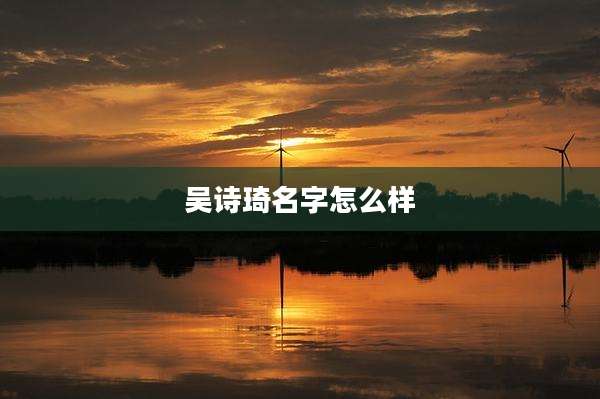 吴诗琦名字怎么样