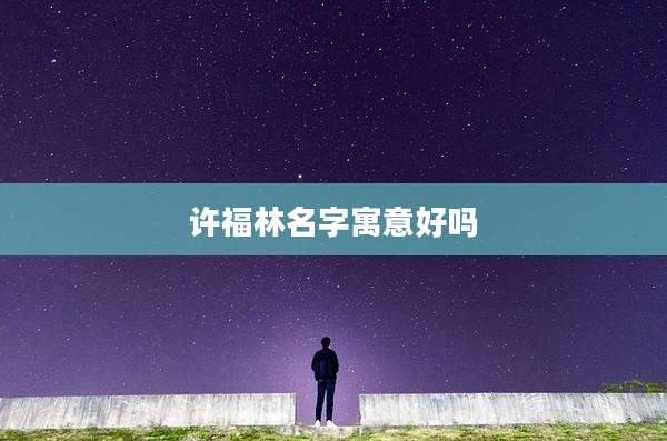 许福林名字寓意好吗