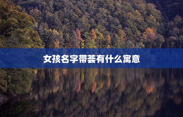女孩名字带荟有什么寓意