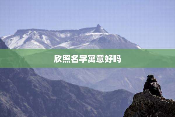 欣照名字寓意好吗