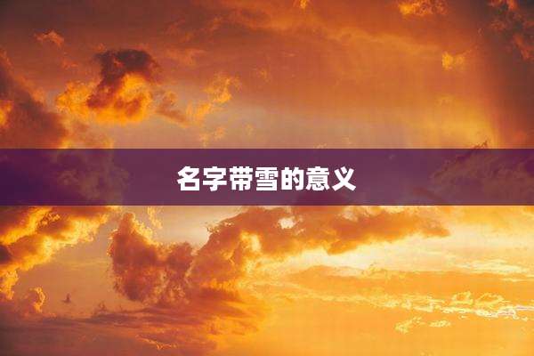名字带雪的意义