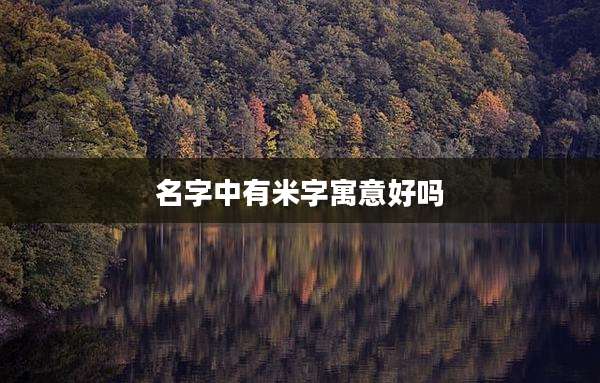 名字中有米字寓意好吗