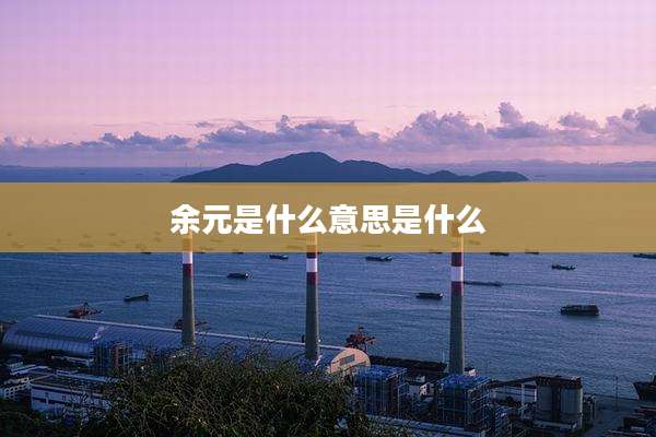 余元是什么意思是什么