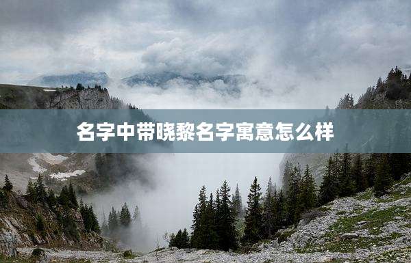 名字中带晓黎名字寓意怎么样