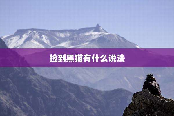 捡到黑猫有什么说法