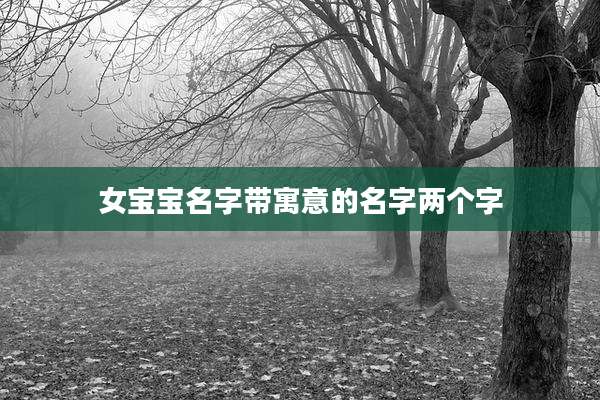 女宝宝名字带寓意的名字两个字