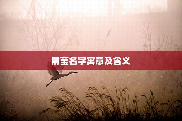 荆莹名字寓意及含义