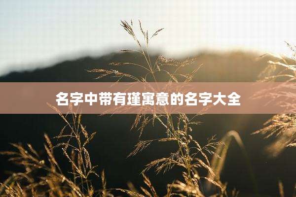 名字中带有瑾寓意的名字大全