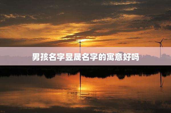 男孩名字昱晟名字的寓意好吗