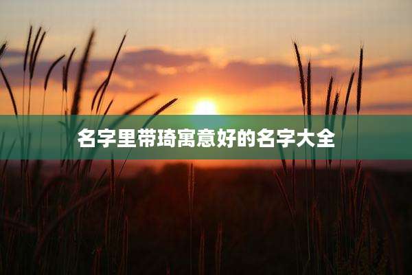 名字里带琦寓意好的名字大全