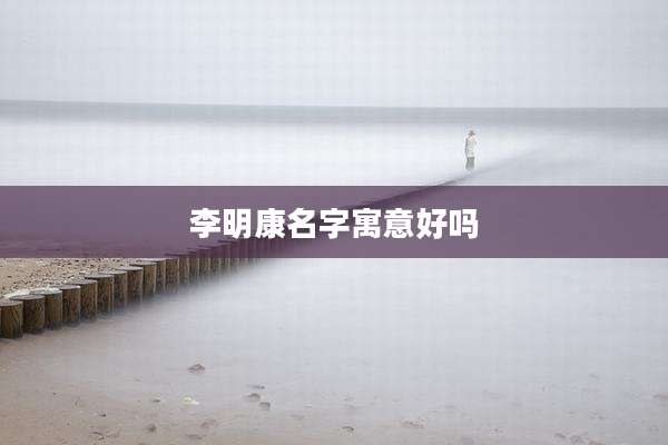 李明康名字寓意好吗