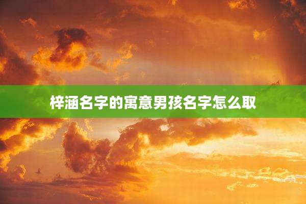 梓涵名字的寓意男孩名字怎么取