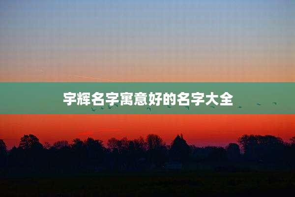 宇辉名字寓意好的名字大全