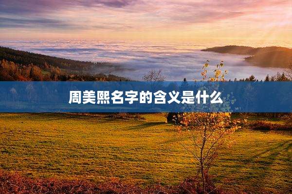 周美熙名字的含义是什么