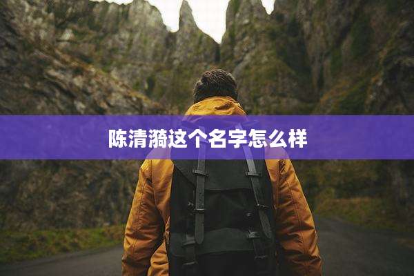 陈清漪这个名字怎么样