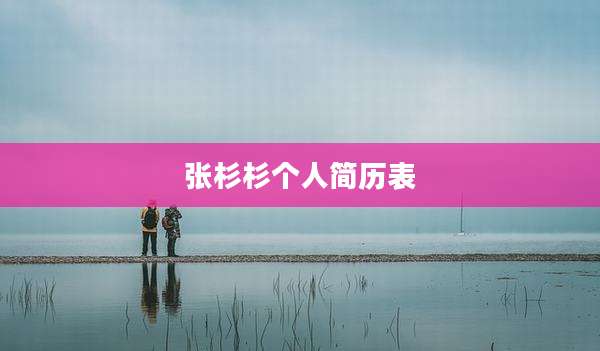 张杉杉个人简历表