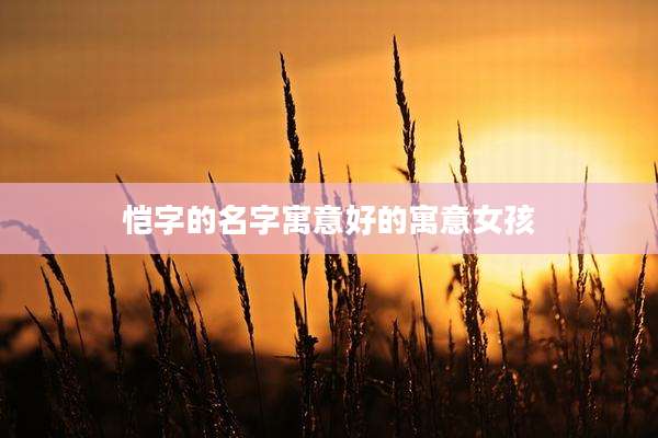 恺字的名字寓意好的寓意女孩