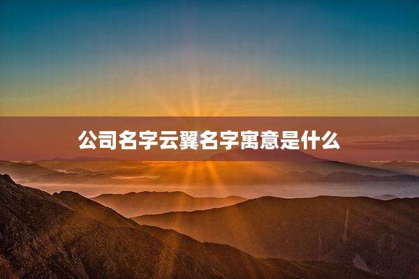 公司名字云翼名字寓意是什么