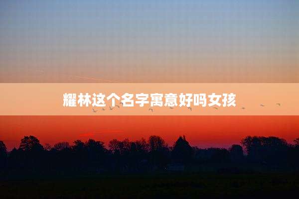 耀林这个名字寓意好吗女孩