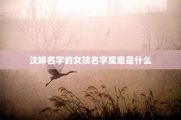 汶婷名字的女孩名字寓意是什么