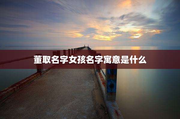 董取名字女孩名字寓意是什么