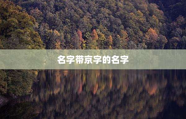 名字带京字的名字