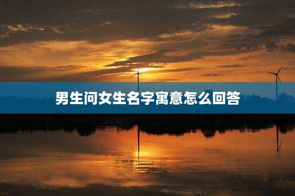 男生问女生名字寓意怎么回答