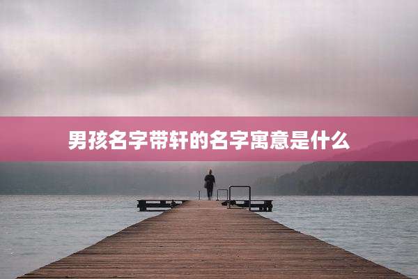 男孩名字带轩的名字寓意是什么