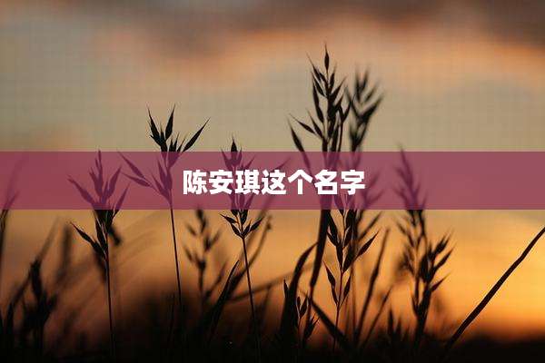 陈安琪这个名字