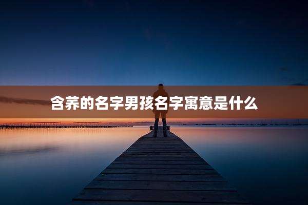 含荞的名字男孩名字寓意是什么