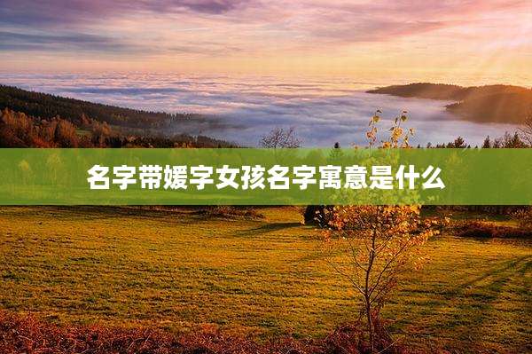名字带媛字女孩名字寓意是什么