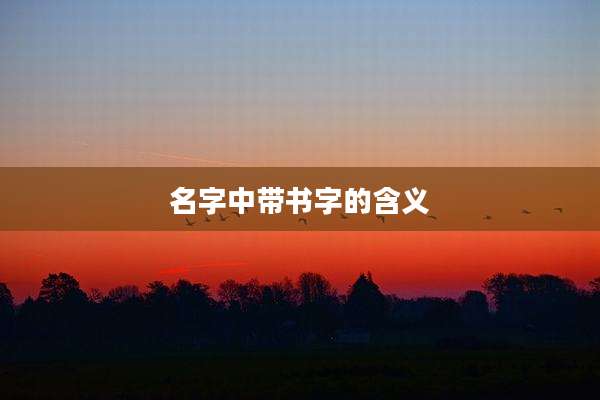 名字中带书字的含义