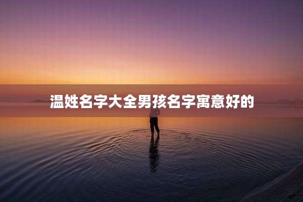 温姓名字大全男孩名字寓意好的