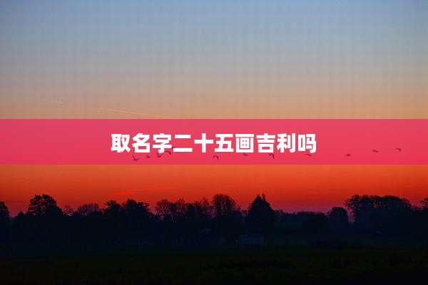 取名字二十五画吉利吗