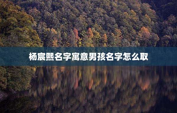杨宸熙名字寓意男孩名字怎么取