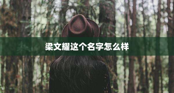 梁文耀这个名字怎么样